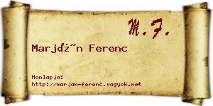 Marján Ferenc névjegykártya