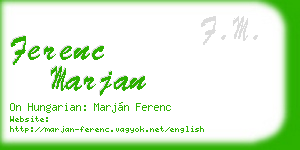 ferenc marjan business card