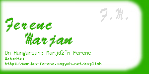 ferenc marjan business card
